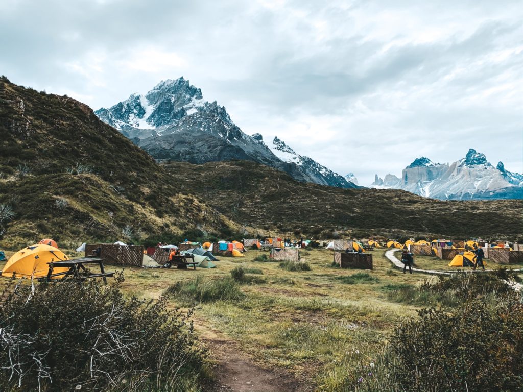 camping in Torres del Paine, Chile