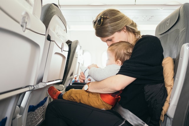 Travelling with children on a plane