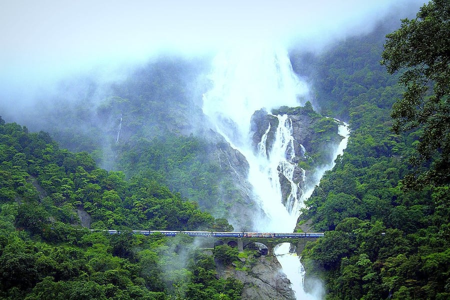 places to visit in Goa_Dudhsagar Waterfalls
