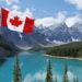 Scenic beauty of Banff National Park with Canadian flag: best photography spots in Canada