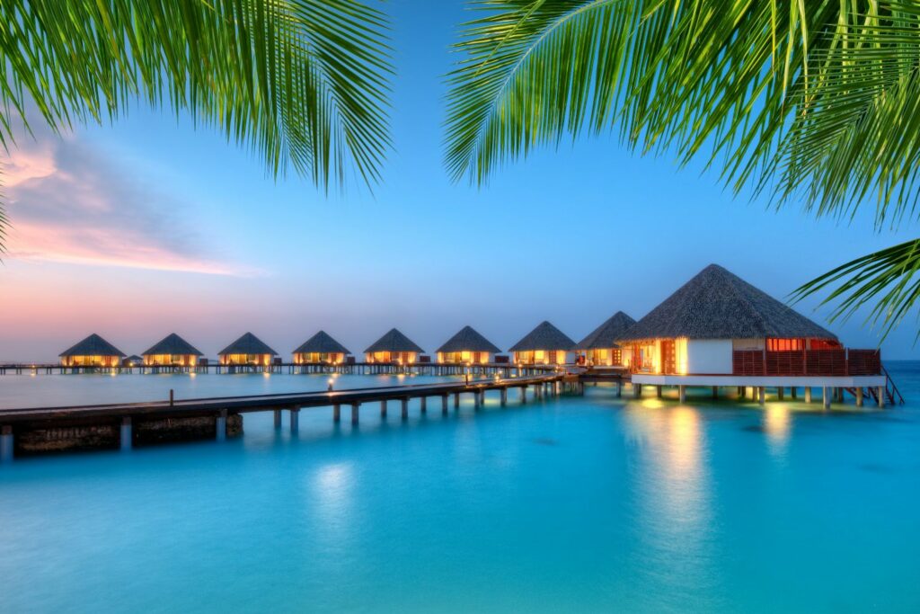 Beautiful overwater villas in Maldives
