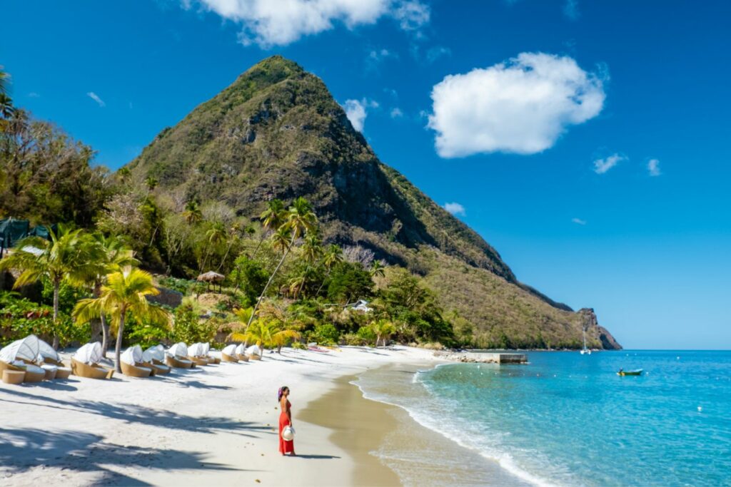 St. Lucia Island's beautiful beach