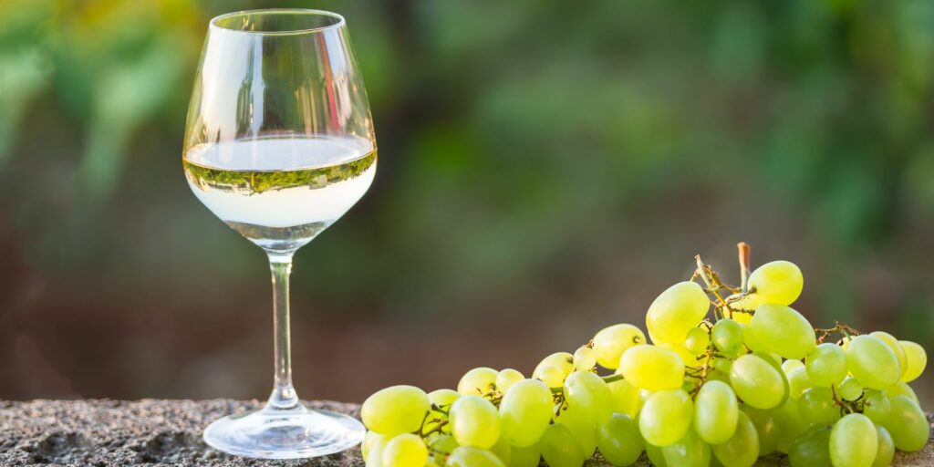 Chenin Blanc wine with grapes for food pairing