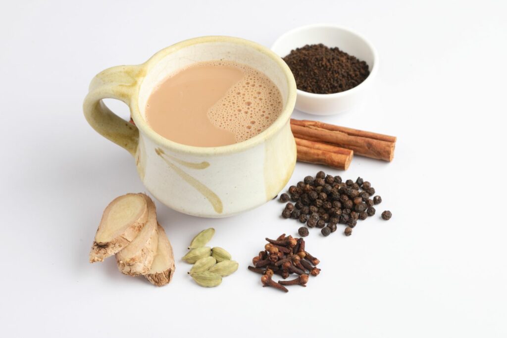 Traditional Indian tea with spices