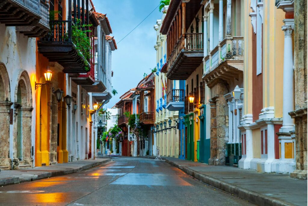 Colorful Painted Houses In A Street Of Cartagena (Source: Canva)