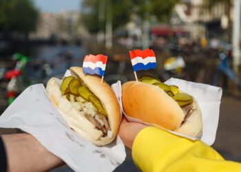 Traditional dutch sandwich with herring