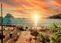 People hangout in one of the best beach party destinations: Ibiza