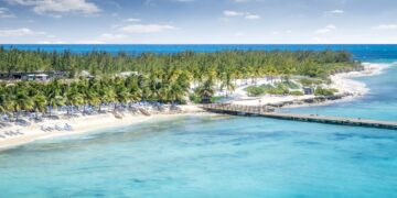 Aerial view of Grand Turk island - Best Beaches in Turks and Caicos