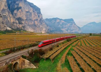 Mezzocorona, Trentino, Italy - Train in Italy