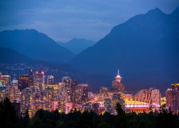 Vancouver city skyline at night, British Columbia, Canada - Vancouver travel guide