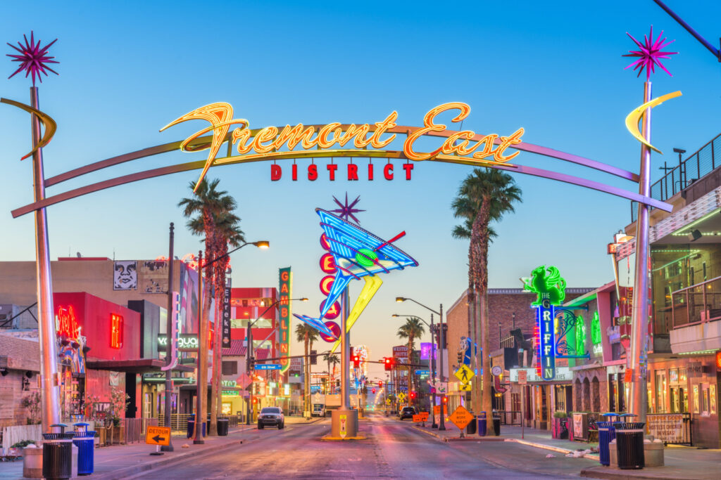 couple things to do in vegas in the vibrant fremont east district at dawn