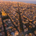 Sagrada Familia cathedral and Barcelona cityscape in Spain
