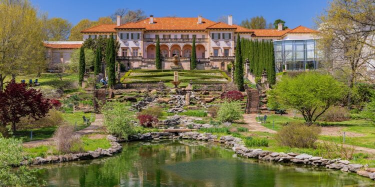 Beautiful landscape in the Philbrook Museum of Art at Tulsa, Oklahoma