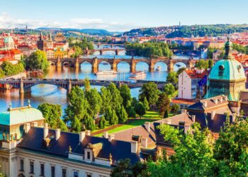 Aerial shot of Prague- Ways to spend time in Prague