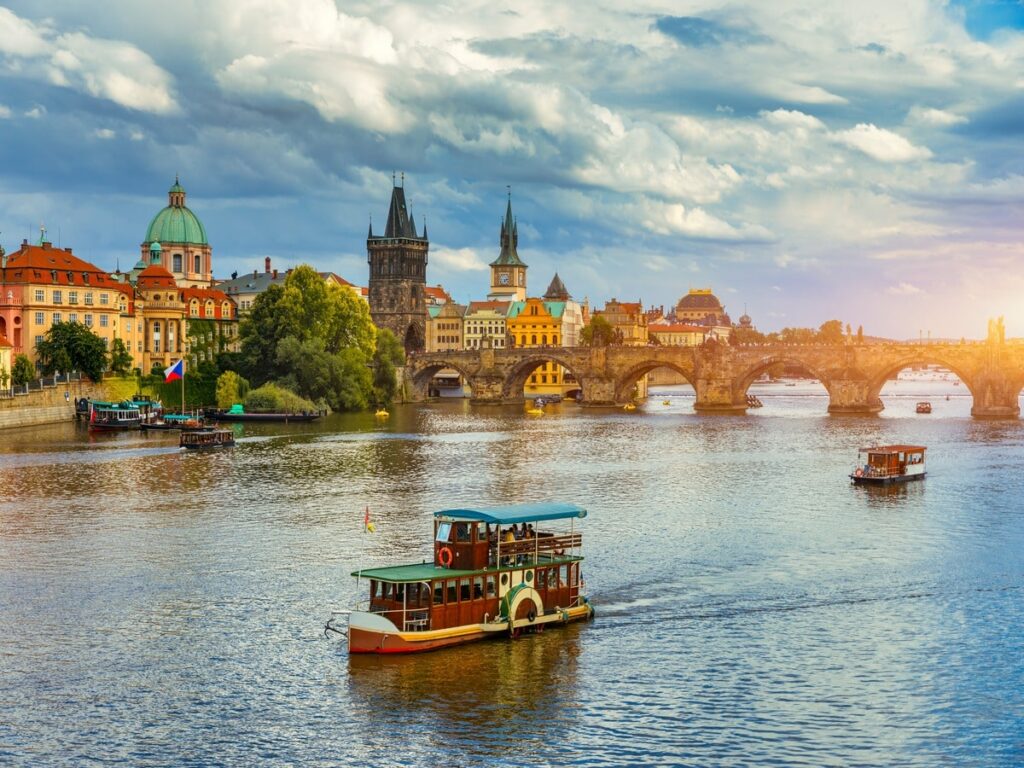 Boat on Vltava River - Ways to spend time in Prague
