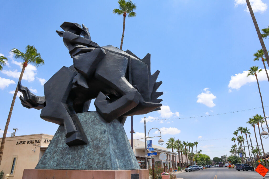 Cowboy statue in Old Town Scottsdale, Arizona