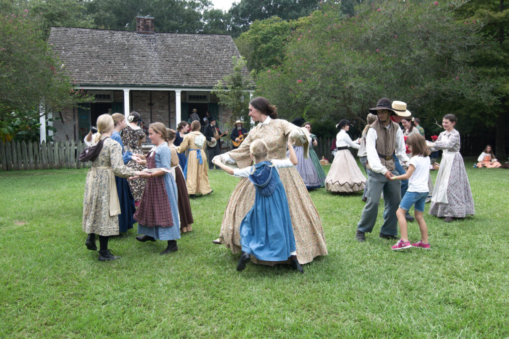 Free things to do in Baton Rouge today at LSU Rural Life Museum actors dancing
