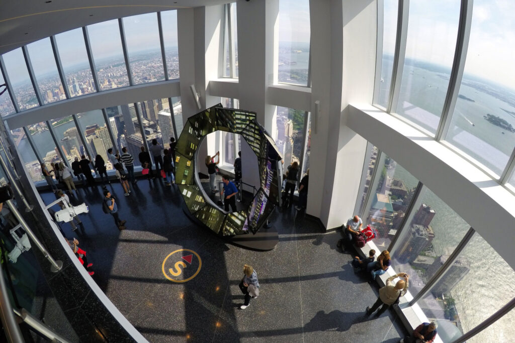 One world observatory deck with people