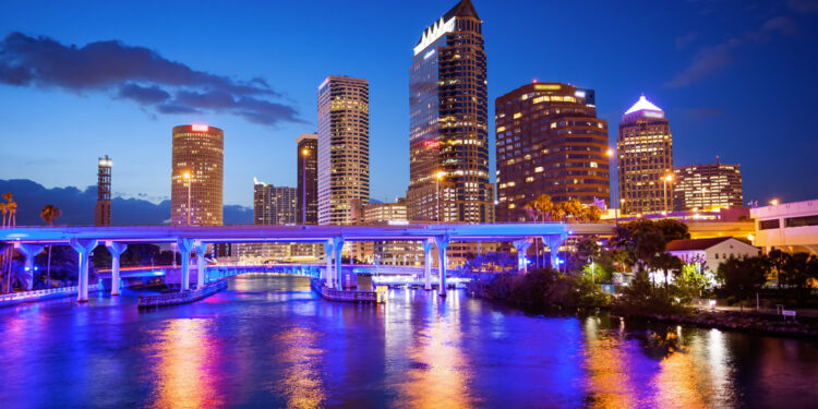 Downtown Tampa, Florida Skyline at night