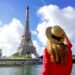 A girl enjoying view of Eiffel Tower in Paris
