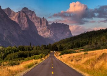 Beautiful View of Scenic Highway in St. Mary, Montana