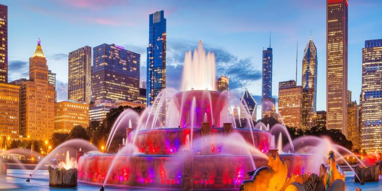 Buckingham fountain, Grant Park Chicago