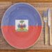 Dinner plate with Haitian flag