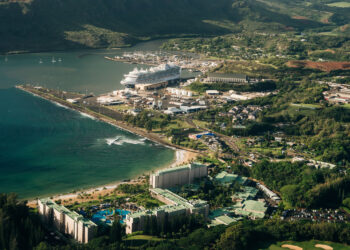 aerial view of the best hotels in kauai, hawaii