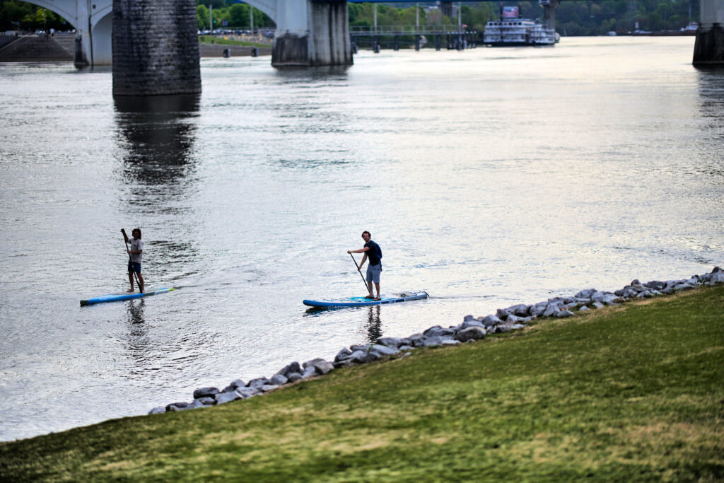 Stand up paddle boat at Coolidge Park, Chattanooga, Tennessee