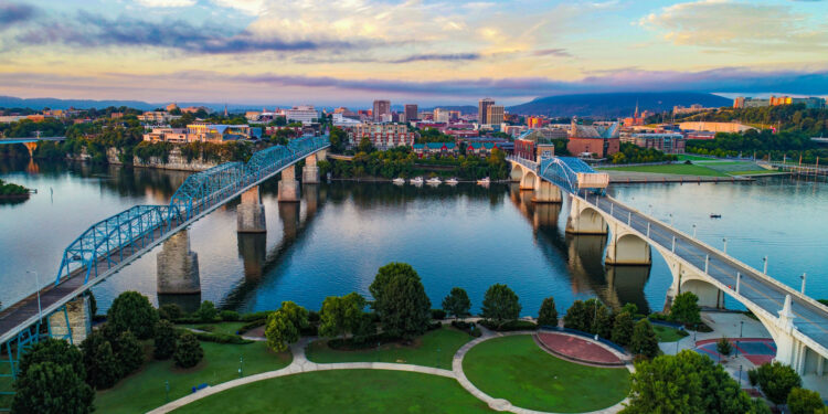 Aerial view of Chattanooga Tennessee
