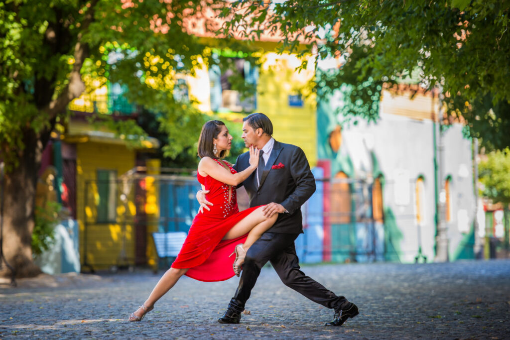 argentine tango couple striking a pose