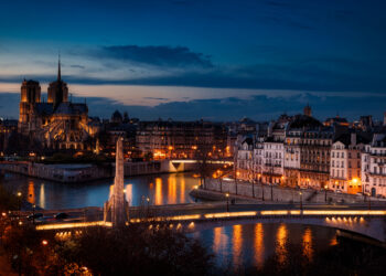 View of Paris by night