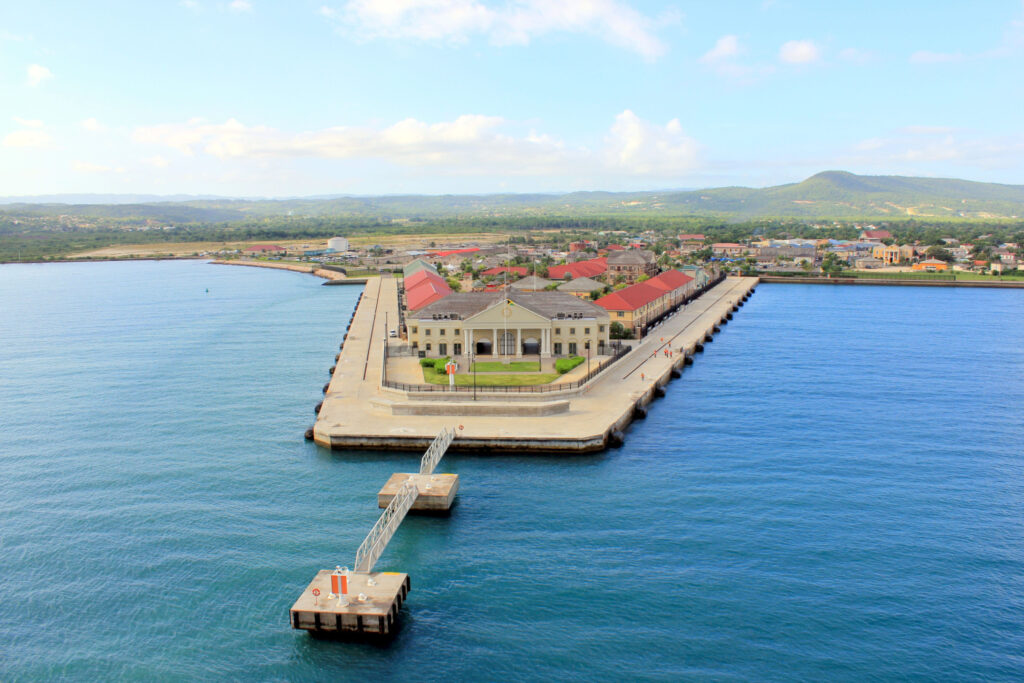 Aerial view of The Port of Falmouth, Jamaica