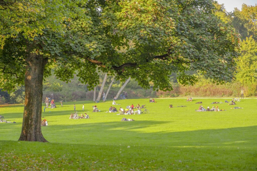 Tranquil scene of people in the park