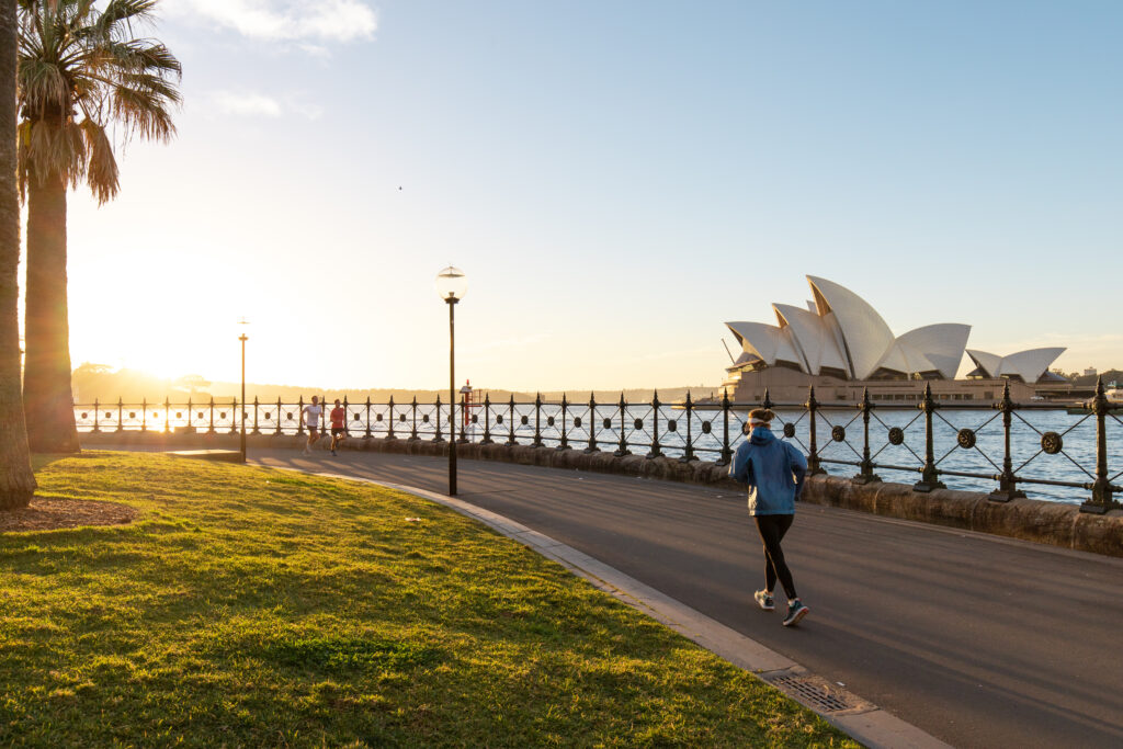 Running around the Sydney foreshore. aiyoshi597/Shutterstock