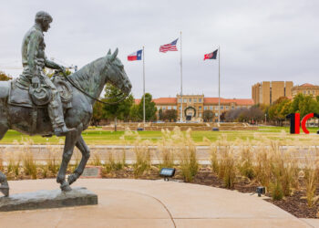 Cloudy perspective of Texas Tech University's campus