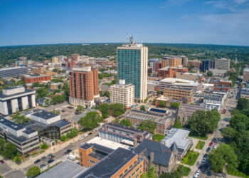 Aerial View of Downtown Ann Arbor