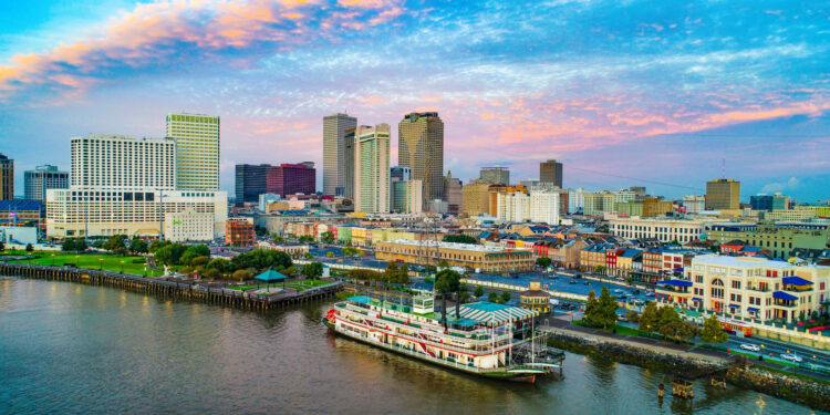 Aerial view of the New Orleans, Louisiana