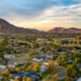 Sunset paints the urban skyline of downtown Scottsdale, Arizona
