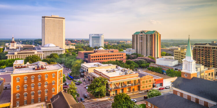 Aerial view of Tallahassee, Florida skyline
