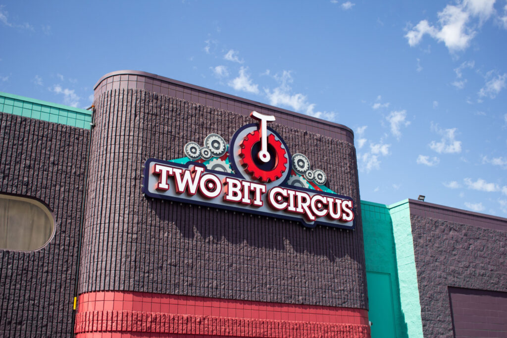Front sign of Two Bit Circus
