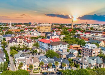 Aerial view of downtown Charleston, South Carolina
